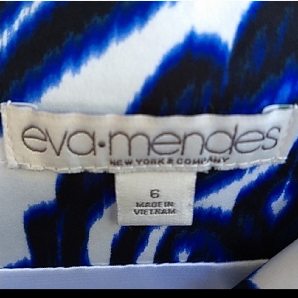 Eva Mendes blue leopard pencil skirt size 6